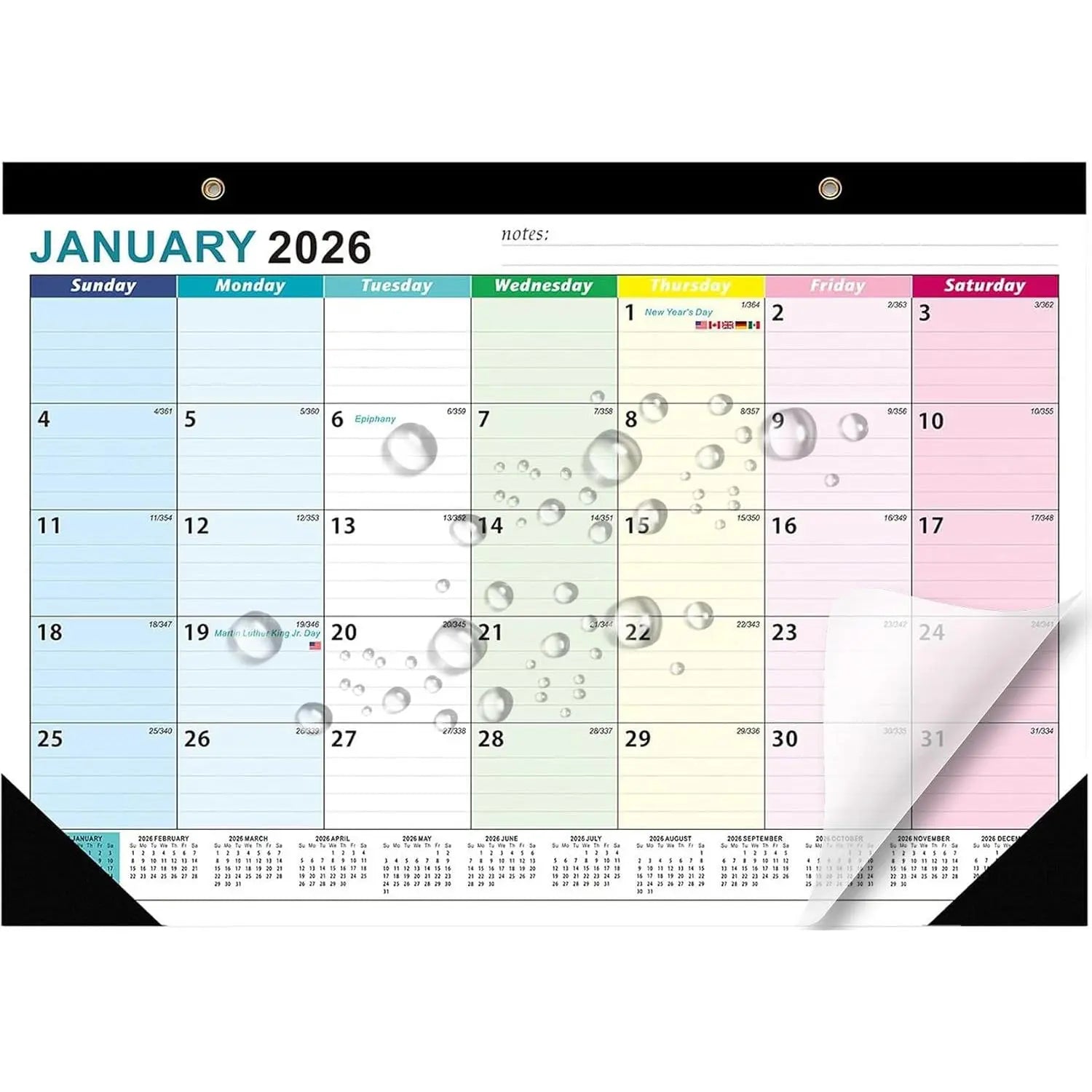 Desk Calendars 2026,18 Monthly Wall Calendar 2026-2027 Covers January 2026 to June 2027,Large 17" x 12" Desktop Planner with Corner Protectors, for Office School &