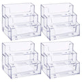 4PCS Business Card Holder for Desk 3 Tiers Clear Acrylic Stand for Business Card Organizer Storage Holder Display for Office and Company, 180 Cards Capacity