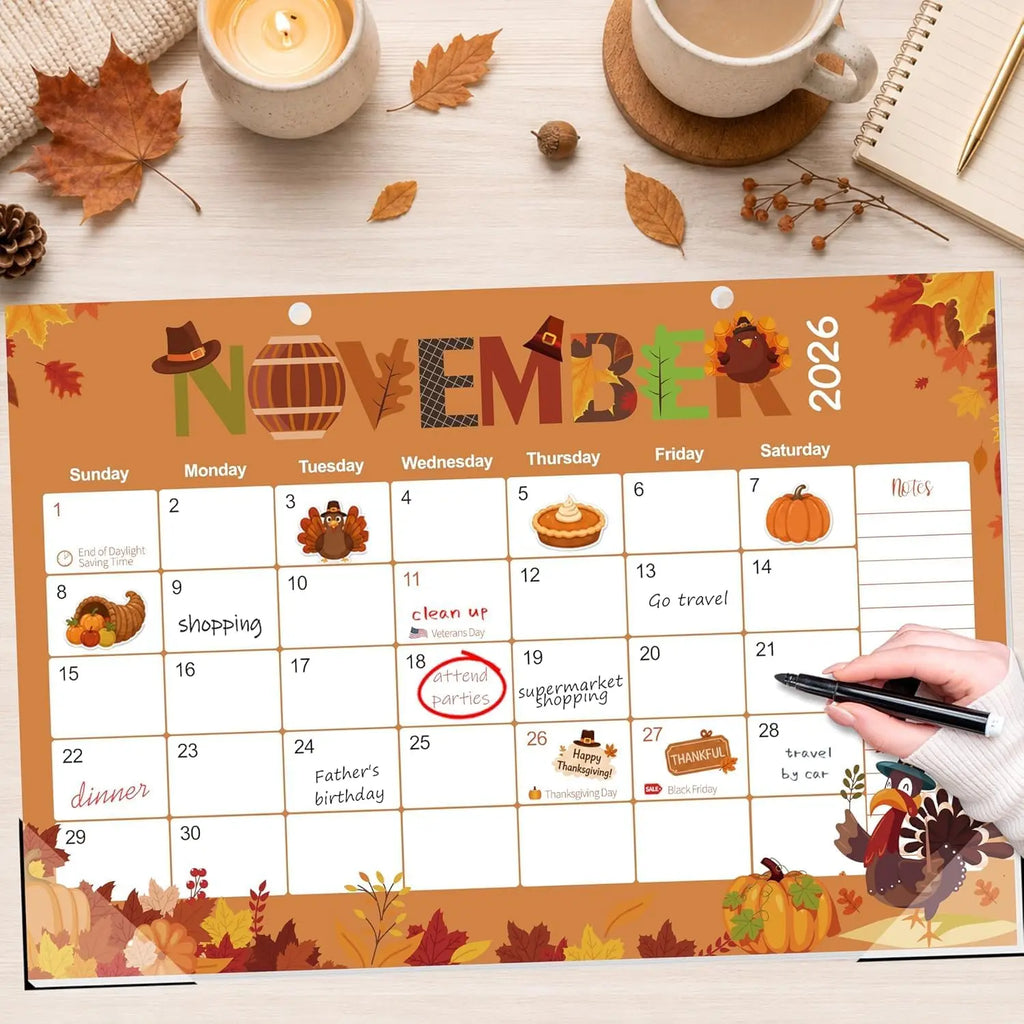 Desk Calendar 2026-2027, 19-Month School Year Calendar, 2026 Jun. - 2027 Dec, 17"x11.5" Large Monthly Desk Planner with Corner Protectors, Ample Blocks ＆ Notes for Home Office