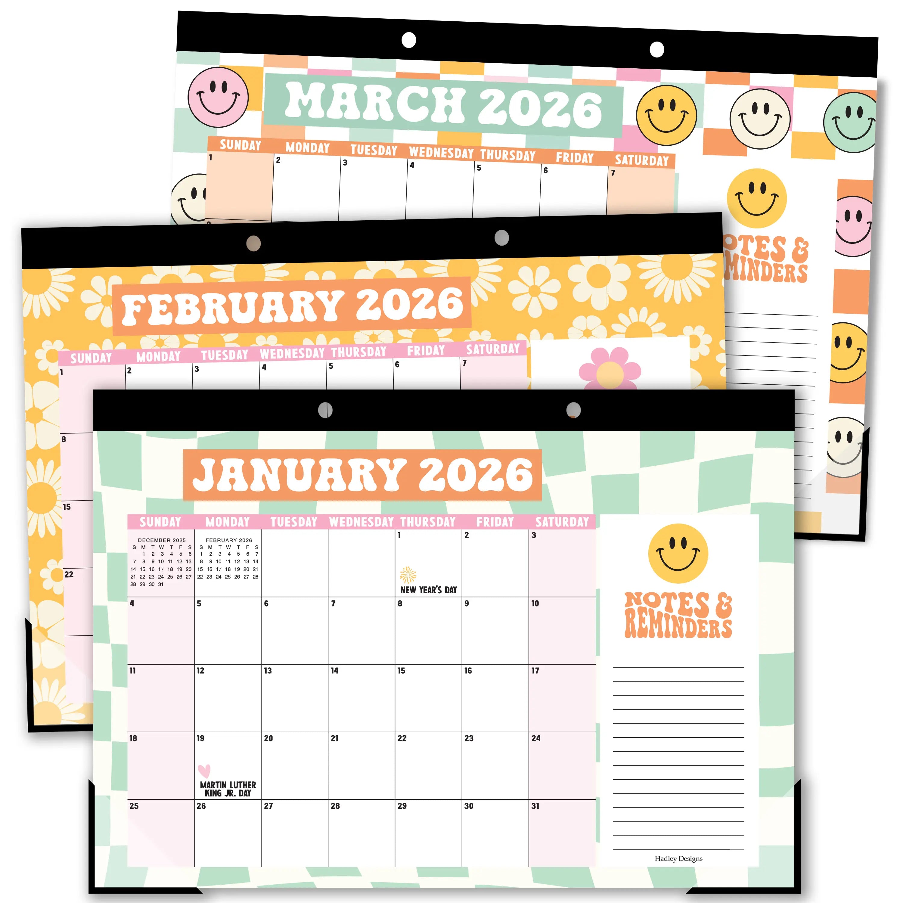 Hadley Designs 2026-2027 18-Month 11x17 in Desk Calendar - Teacher Planner, Office Accessories, Office Stationery, Monthly Grids, 18-Month Layout for Back to School Planning