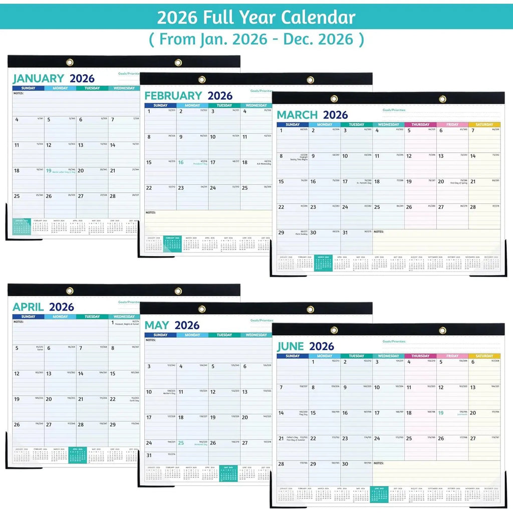 2026 Desk Calendar – Jan 2026 – Dec 2026, 12 Monthly Calendar, Large Desk Calendar 2026, 14.6’’ x 11.5’’,  Desk/Wall Calendar with To-do Lists, Desk Pad, Ruled Blocks, Corner Protectors