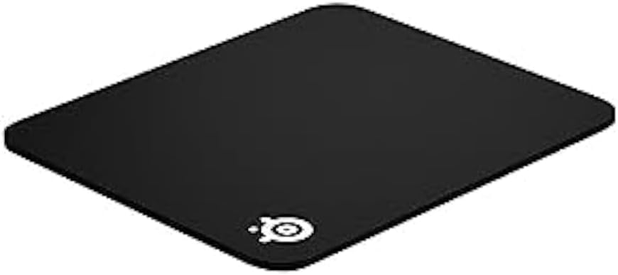 SteelSeries QcK Medium Gaming Mousepad — Black — Non-Slip Silicone Rubber Base — Peak Tracking and Stability — Optimized for Gaming Sensors — 320 mm x 270 mm — FPS, MOBAs, RTS, MMO