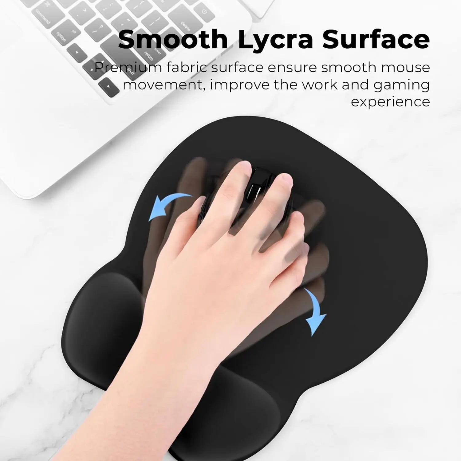Ergonomic Mouse Pad with Memory Foam Wrist Rest for Wrist Relief, Durable Double-Layer Wear-Resistant Design, Non-Slip Base Gaming Mousepad, 9.64x8.26in Office Accessories for Home & Office