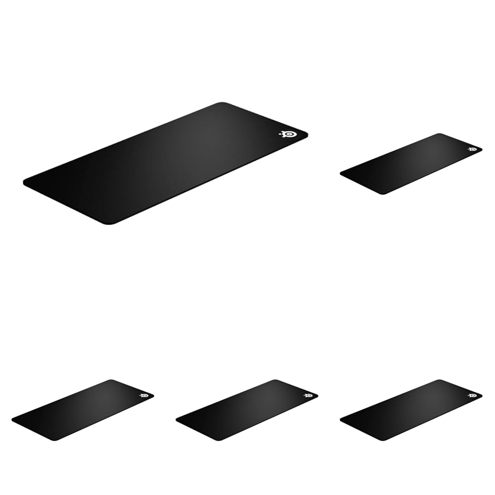 SteelSeries QcK Medium Gaming Mousepad — Black — Non-Slip Silicone Rubber Base — Peak Tracking and Stability — Optimized for Gaming Sensors — 320 mm x 270 mm — FPS, MOBAs, RTS, MMO
