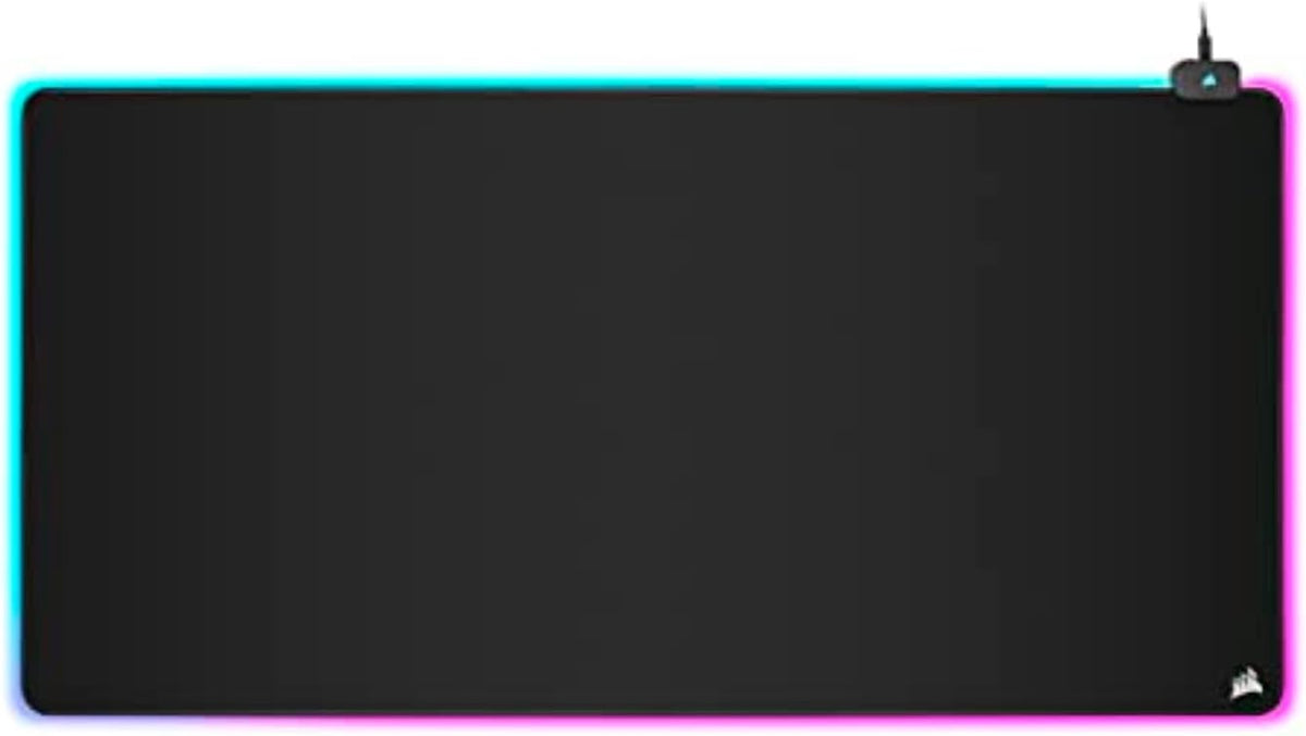 Corsair MM700 RGB Extended 3XL Cloth Gaming Mouse Pad/Desk Mat - Massive 1,220mm x 610mm (48” x 24”) Cloth Surface, 360° Three-Zone RGB Lighting, Two USB Ports - Black