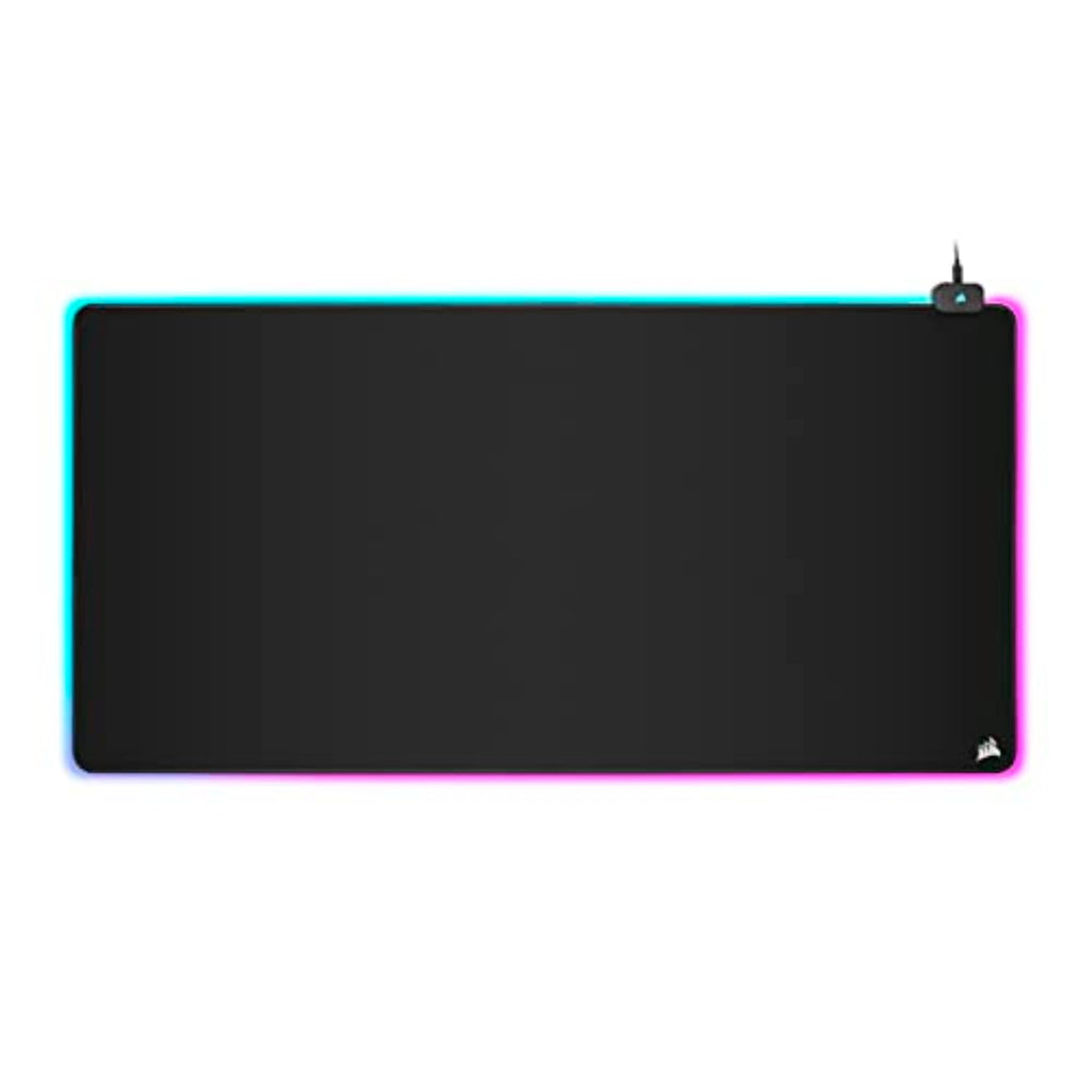 Corsair MM700 RGB Extended 3XL Cloth Gaming Mouse Pad/Desk Mat - Massive 1,220mm x 610mm (48” x 24”) Cloth Surface, 360° Three-Zone RGB Lighting, Two USB Ports - Black