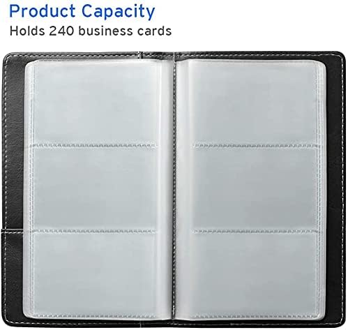 Sooez Leather Professional Business Card Book Holder Organizer for 240 Card