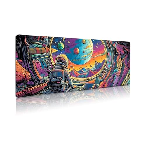 Extended Gaming Mouse Pad, Large Mouse Mat 3 mm Nature Rubber Base Mousepad with Stitched Edges, Non-Slip Desk Mat for Office Home Great Gift 31.5x11.8 Inch (Dark Canyon 5)