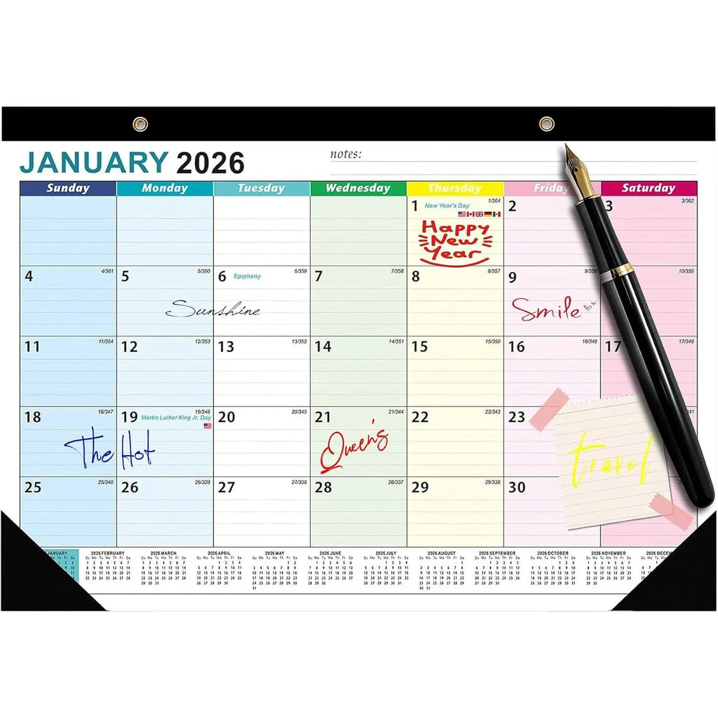 Desk Calendars 2026,18 Monthly Wall Calendar 2026-2027 Covers January 2026 to June 2027,Large 17" x 12" Desktop Planner with Corner Protectors, for Office School &