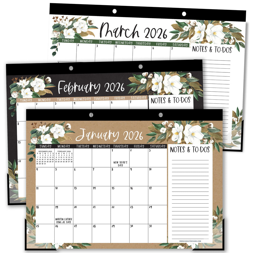 Hadley Designs 2026-2027 18-Month 11x17 in Desk Calendar - Teacher Planner, Office Accessories, Office Stationery, Monthly Grids, 18-Month Layout for Back to School Planning