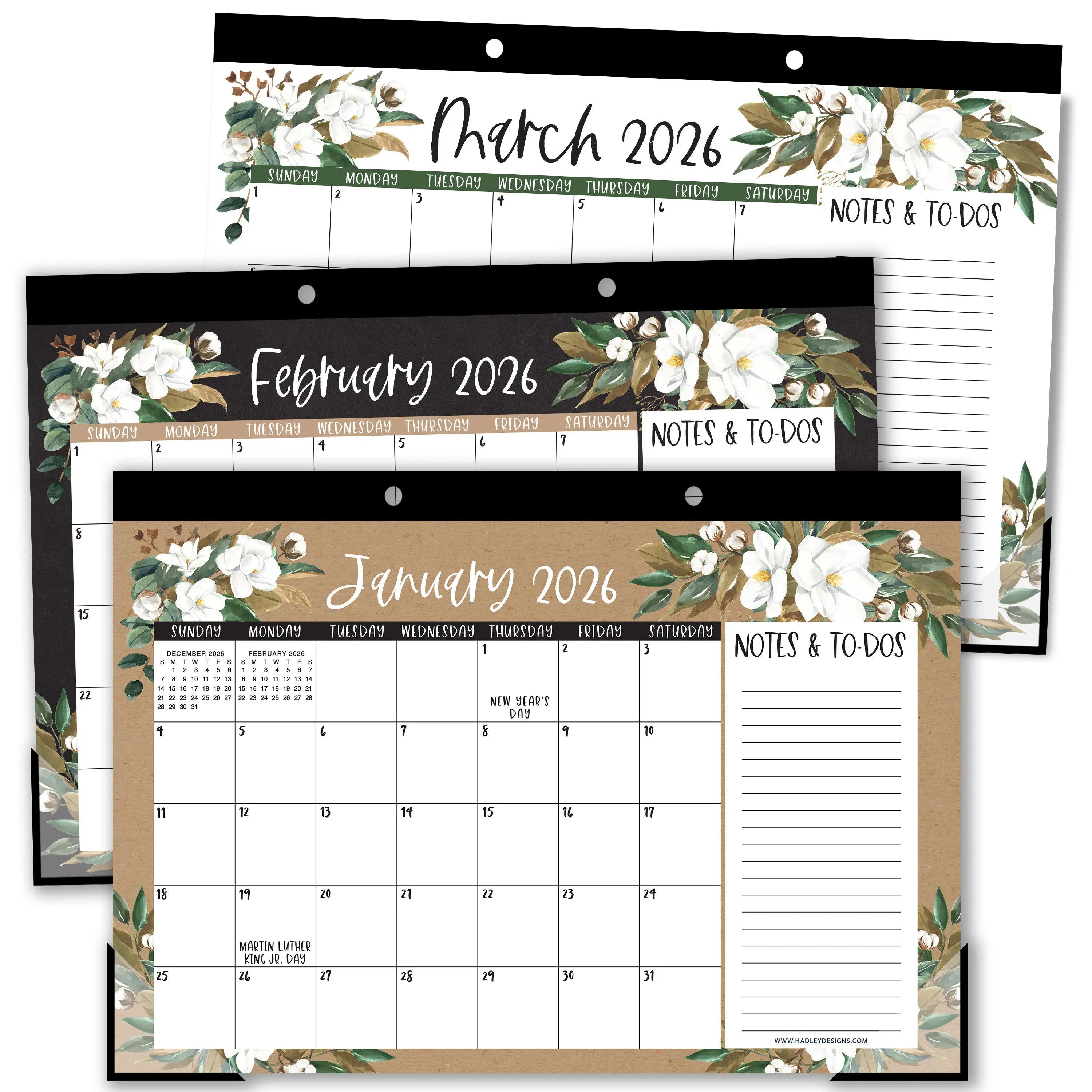 Hadley Designs 2026-2027 18-Month 11x17 in Desk Calendar - Teacher Planner, Office Accessories, Office Stationery, Monthly Grids, 18-Month Layout for Back to School Planning