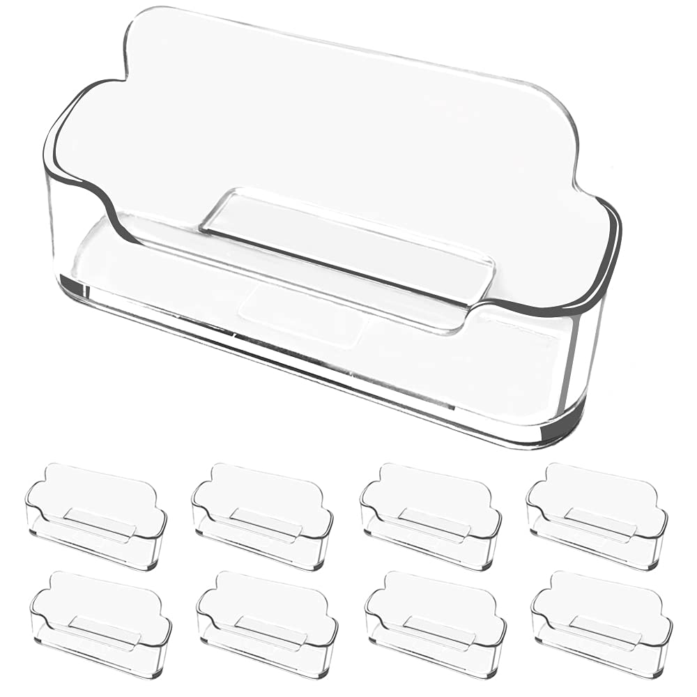 Vrupin Business Card Holder for Desk - 4 Pack Acrylic Business Card Holder , Fits 30-50 Business Cards Display Business Card Stand Desktop Business Card Holders for Exhibition