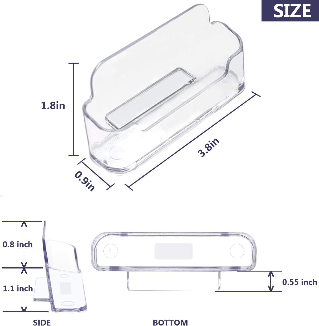 Vrupin Business Card Holder for Desk - 4 Pack Acrylic Business Card Holder , Fits 30-50 Business Cards Display Business Card Stand Desktop Business Card Holders for Exhibition