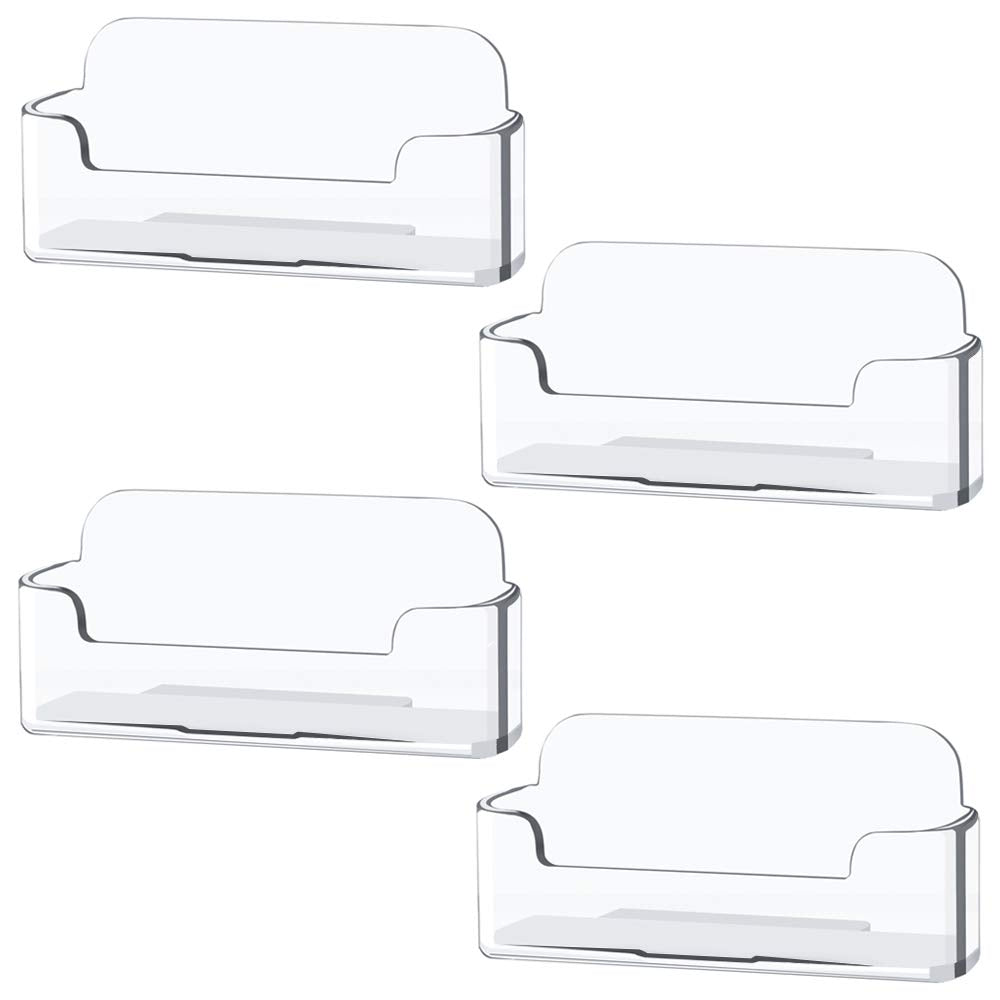 Qizpcer 8 Pack Plastic Business Card Holder - Clear Business Card Case for Desk - Office Acrylic Business Card Stand Display