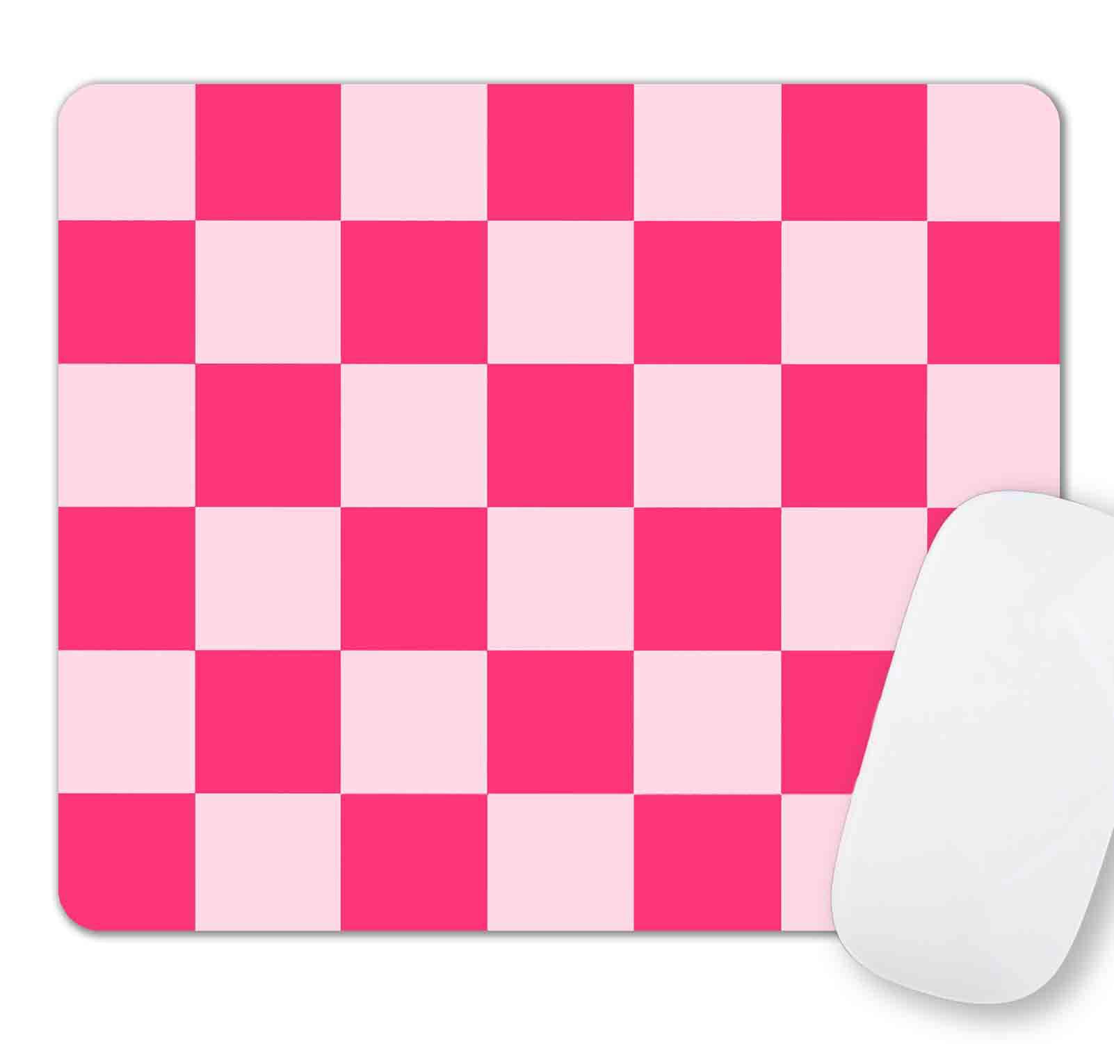 Cute Colorful Checkered Mouse Pad, Retro Purple Pink Blue Green Mousepad, Square Aesthetic Mice Pad Perfect Design for Gaming, Computer,Laptop, Office Work, Non-Slip Rubber Mouse Mat, 9.5x7.9 inch
