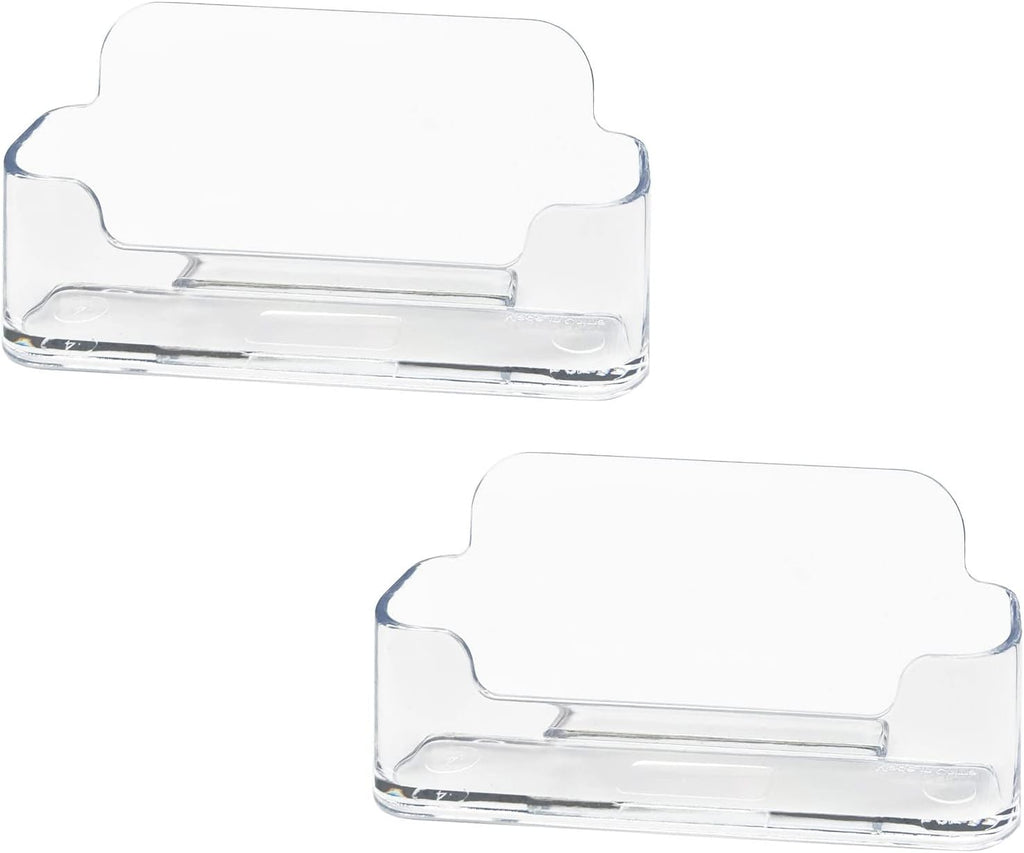 HSYMQ Acrylic Business Card Holder for Desk, Clear Plastic Business Cards Display Holders Stand, Fits 30-50 Business Cards