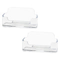 HSYMQ 8 Pack Acrylic Business Card Holder for Desk, Clear Plastic Business Cards Display Holders Stand, Fits 30-50 Business Cards