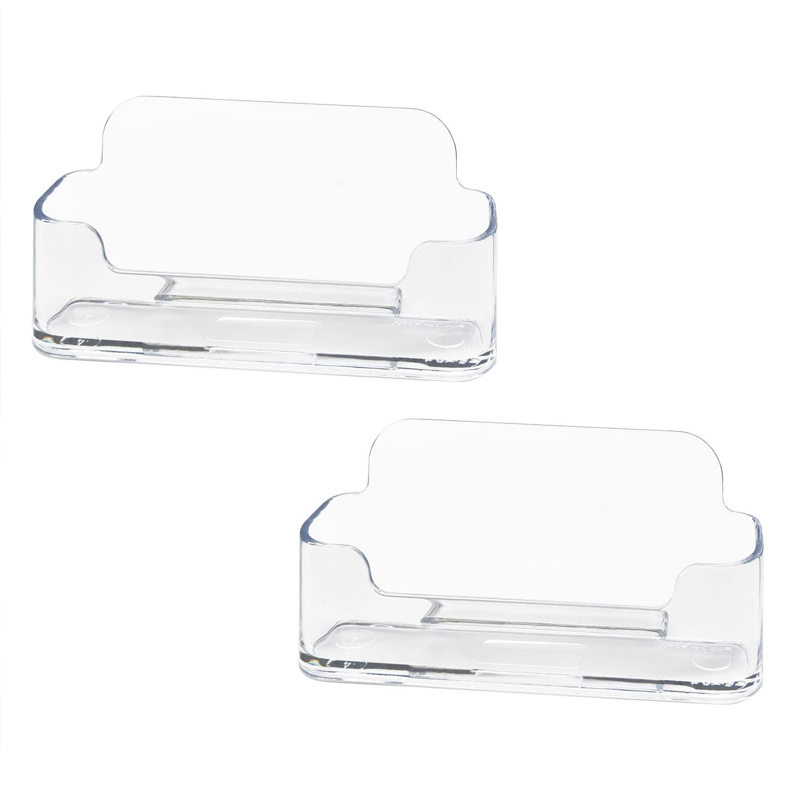 HSYMQ 8 Pack Acrylic Business Card Holder for Desk, Clear Plastic Business Cards Display Holders Stand, Fits 30-50 Business Cards