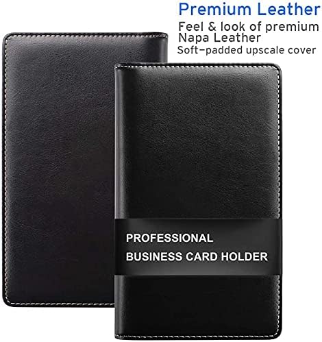Sooez Leather Professional Business Card Book Holder Organizer for 240 Card