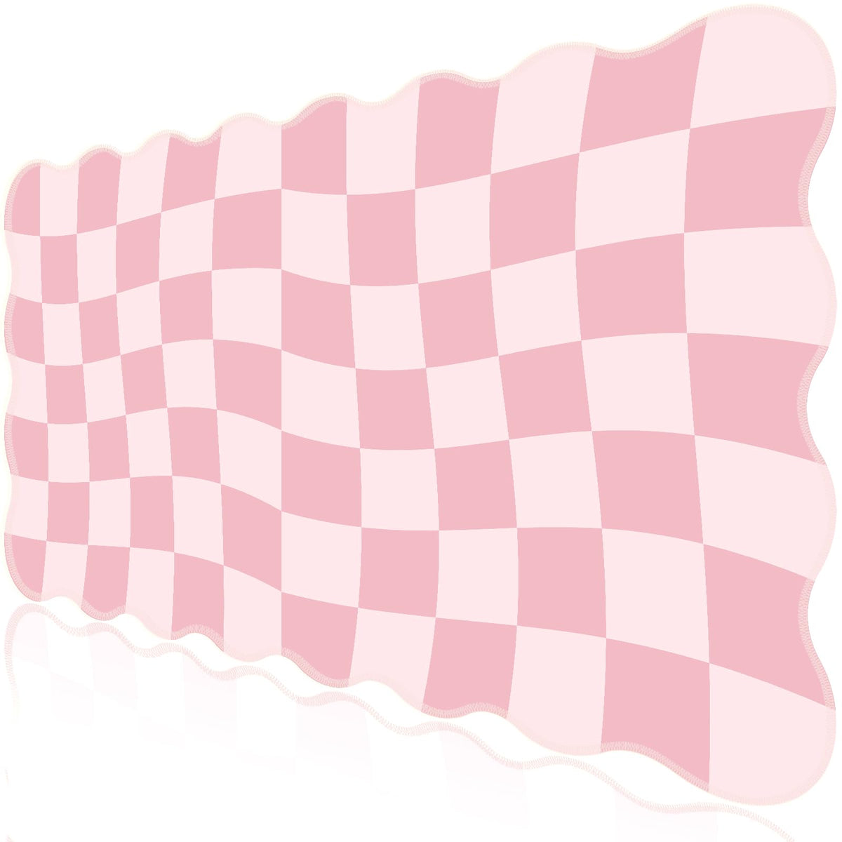L-SPOUTTO Green Mouse Pad,Geometric Desk Mat XXL Large Scalloped Gaming Mousepad,35.4x15.7in Non-Slip Rubber Base Keyboard Pad Waterproof Desktop Mat for Laptop Computer Game Home Office-Checkered