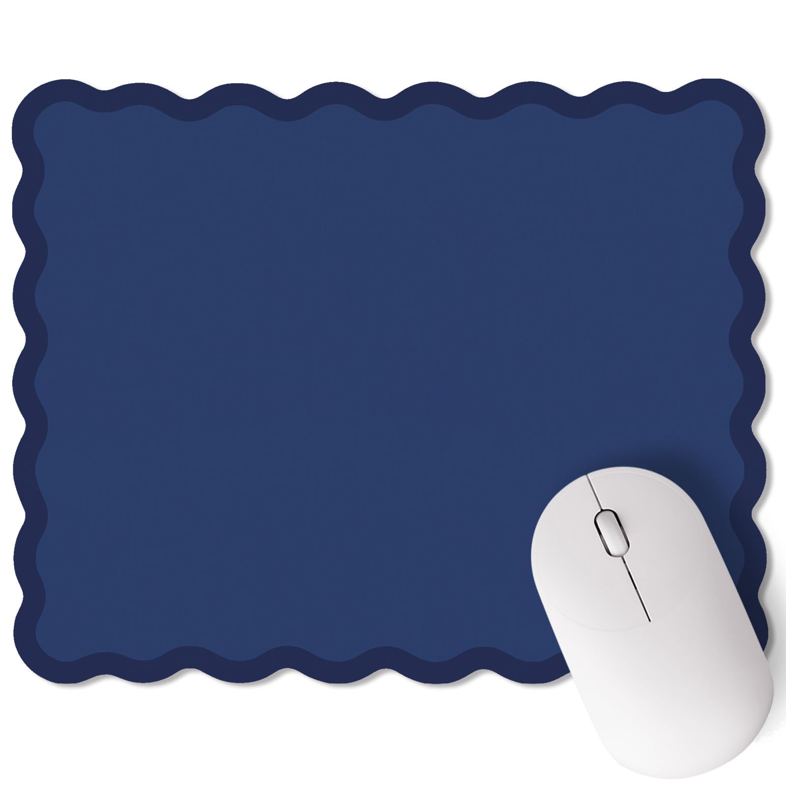 Kingdder Cute Scalloped Mouse Pad Non-Slip Mousepad 9.8x7.9in,Pink
