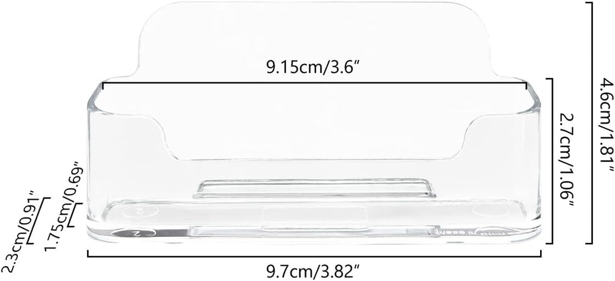 HSYMQ 8 Pack Acrylic Business Card Holder for Desk, Clear Plastic Business Cards Display Holders Stand, Fits 30-50 Business Cards