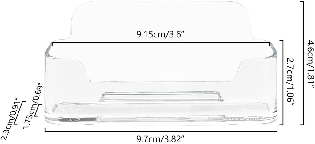 HSYMQ Acrylic Business Card Holder for Desk, Clear Plastic Business Cards Display Holders Stand, Fits 30-50 Business Cards