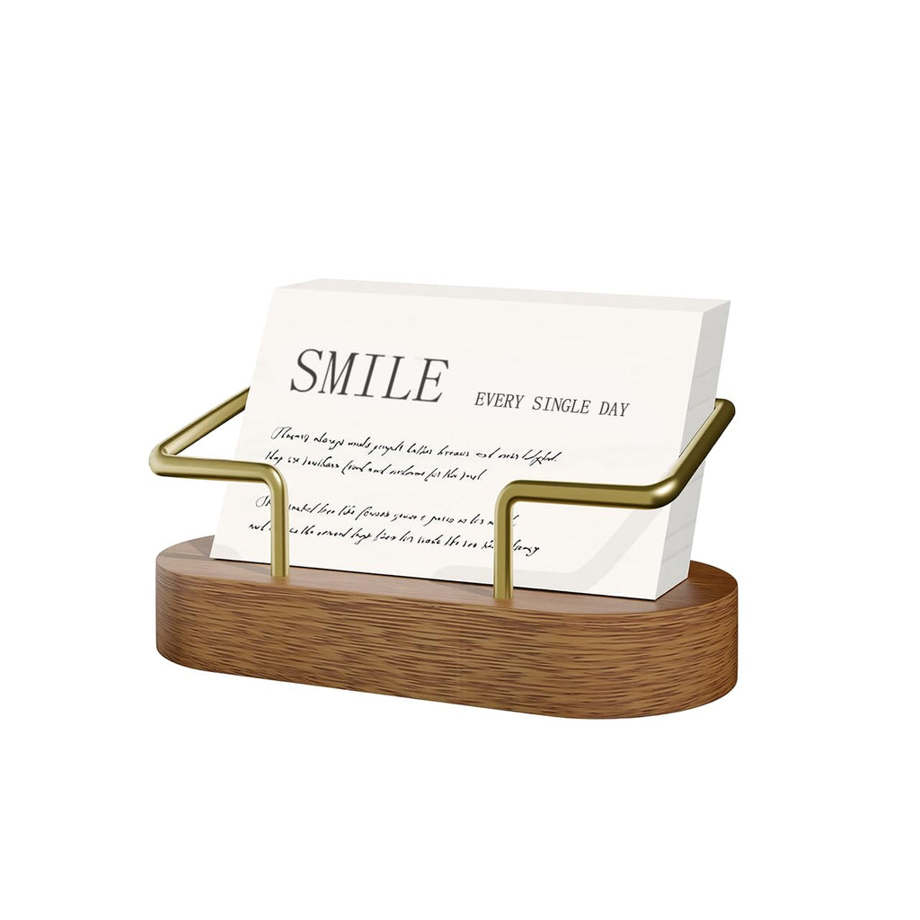 Wooden Business Card Holder for Desk, Office Display Stand and Decor
