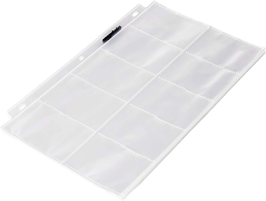 Amazon Basics Plastic Business Card Organizer Sleeves for 3-Ring Binder, Transparent Card Holder, 8.5 x 11 inches, 25-Pack