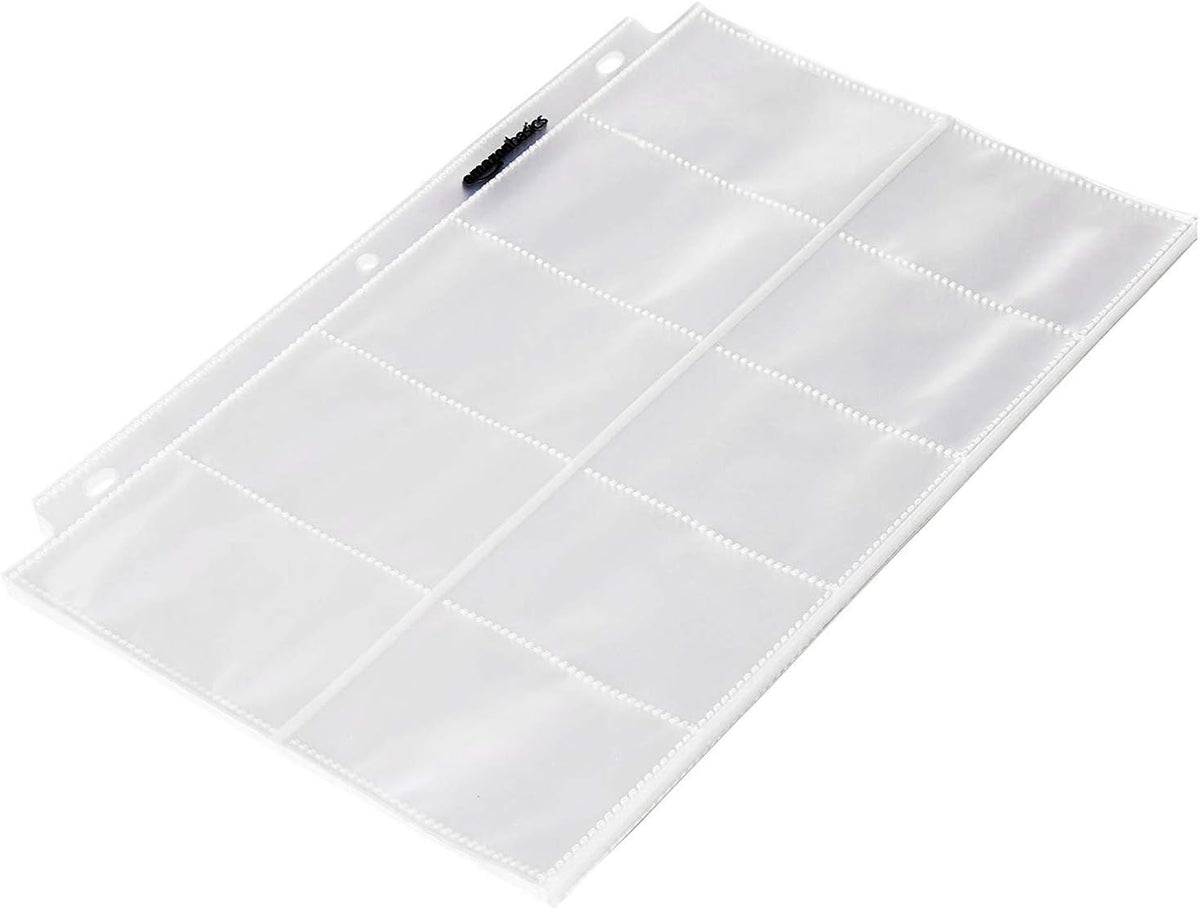 Amazon Basics Plastic Business Card Organizer Sleeves for 3-Ring Binder, Transparent Card Holder, 8.5 x 11 inches, 25-Pack