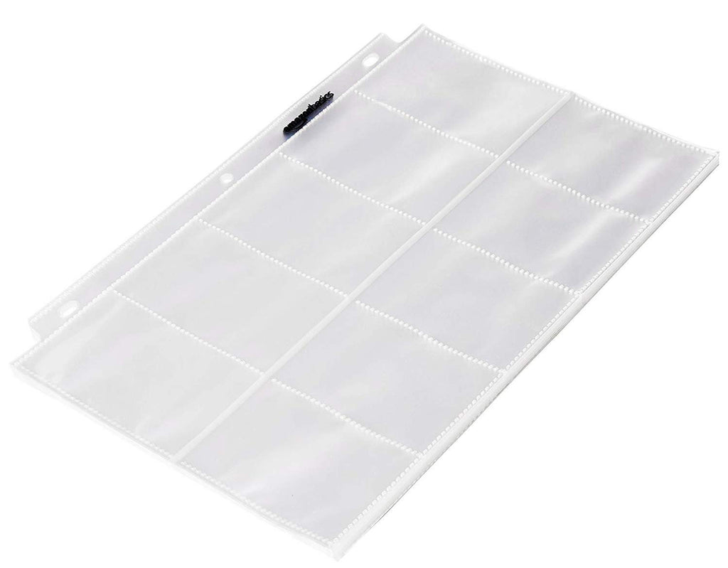 Amazon Basics Plastic Business Card Organizer Sleeves for 3-Ring Binder, Transparent Card Holder, 8.5 x 11 inches, 25-Pack