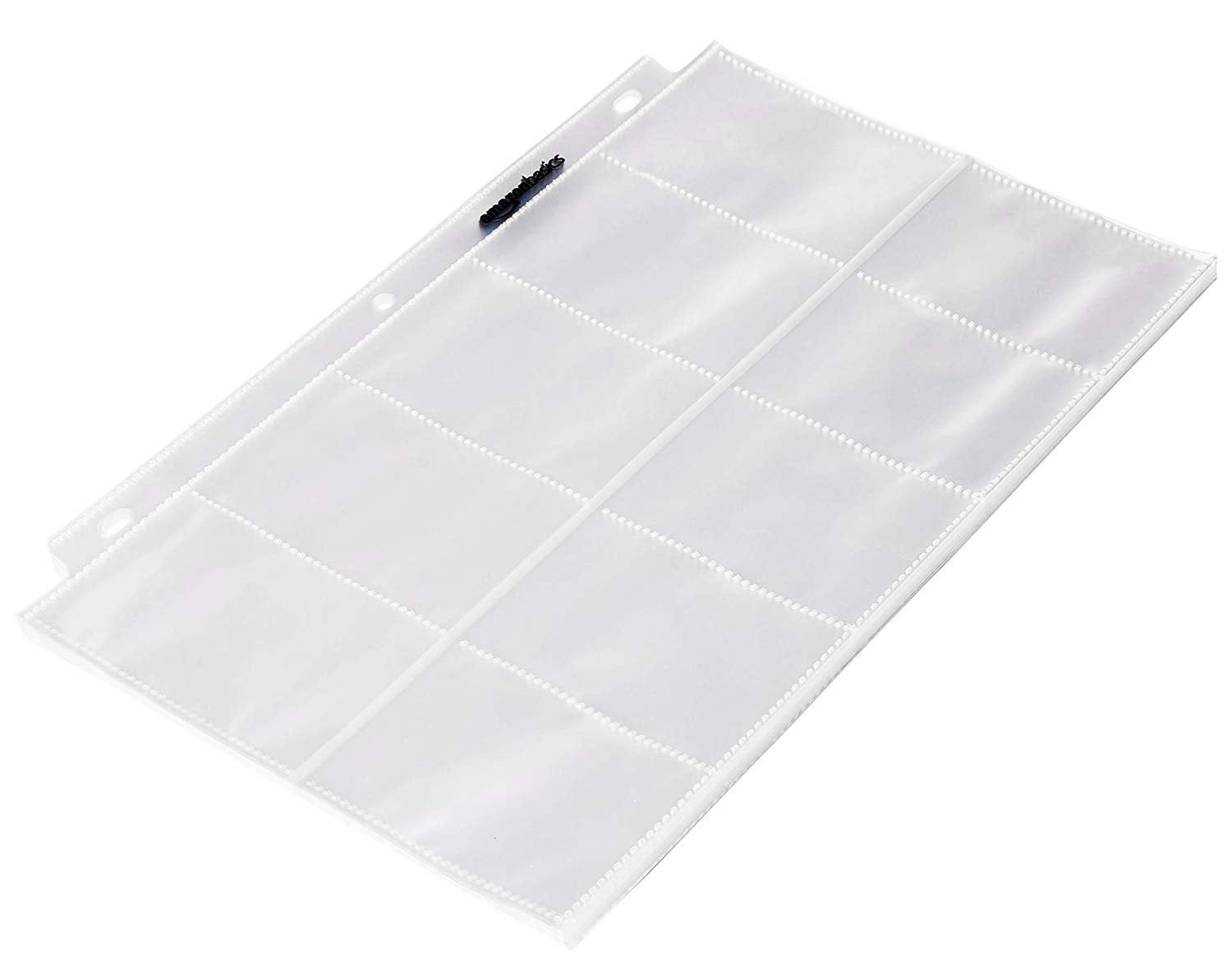 Amazon Basics Plastic Business Card Organizer Sleeves for 3-Ring Binder, Transparent Card Holder, 8.5 x 11 inches, 25-Pack