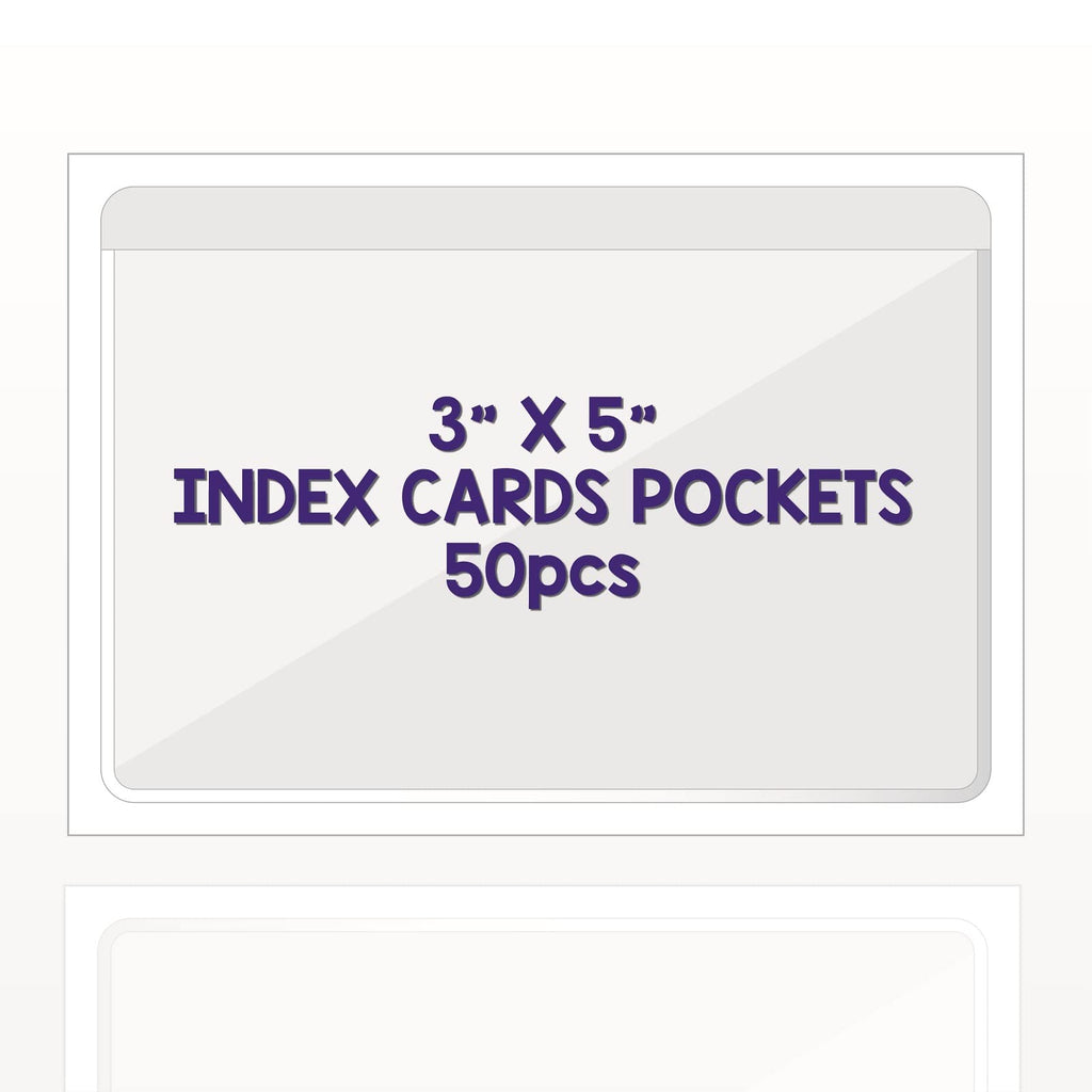 IMAGAME Clear Adhesive Business Card Pockets, 50 Pack