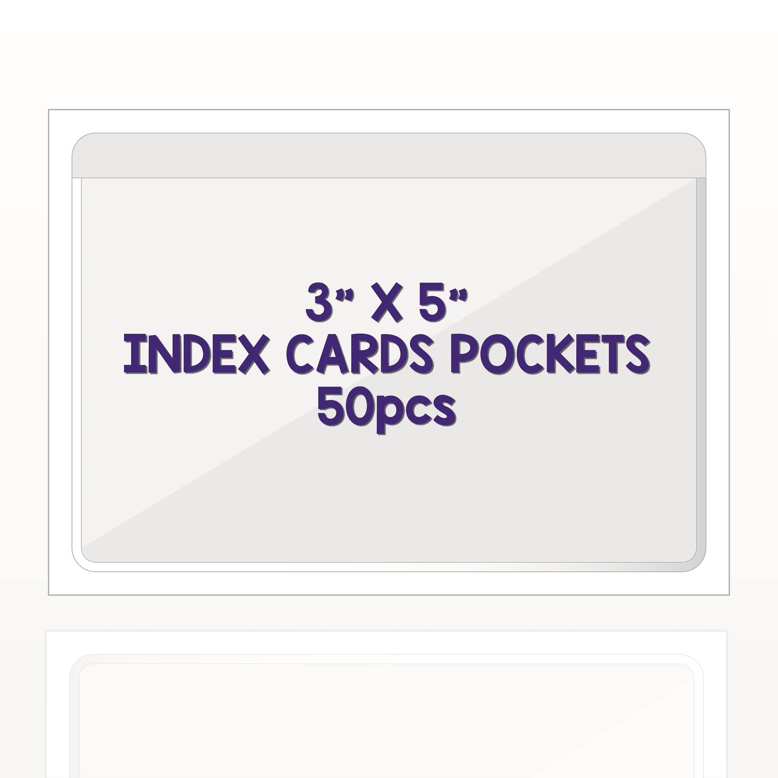 IMAGAME Clear Adhesive Business Card Pockets, 50 Pack