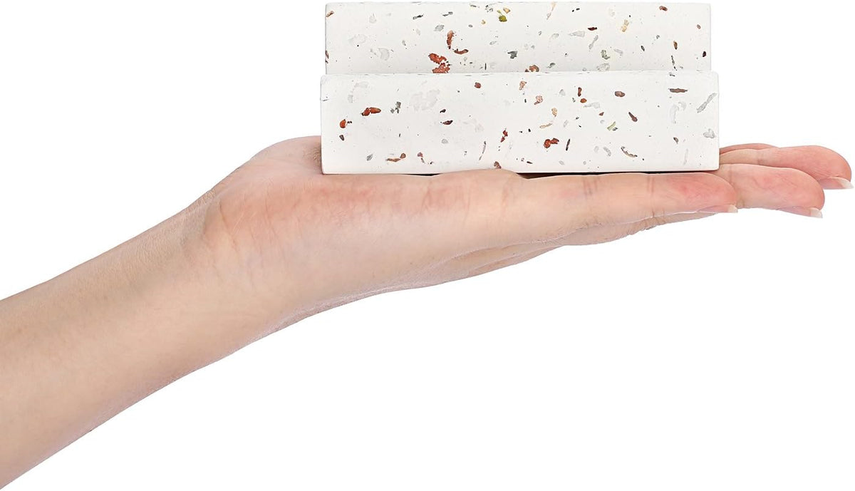 Hipiwe Business Card Holder for Desk Terrazzo Business Card Display Stand