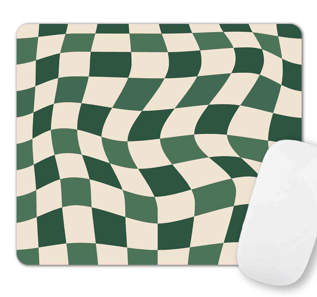 Cute Colorful Checkered Mouse Pad, Retro Purple Pink Blue Green Mousepad, Square Aesthetic Mice Pad Perfect Design for Gaming, Computer,Laptop, Office Work, Non-Slip Rubber Mouse Mat, 9.5x7.9 inch