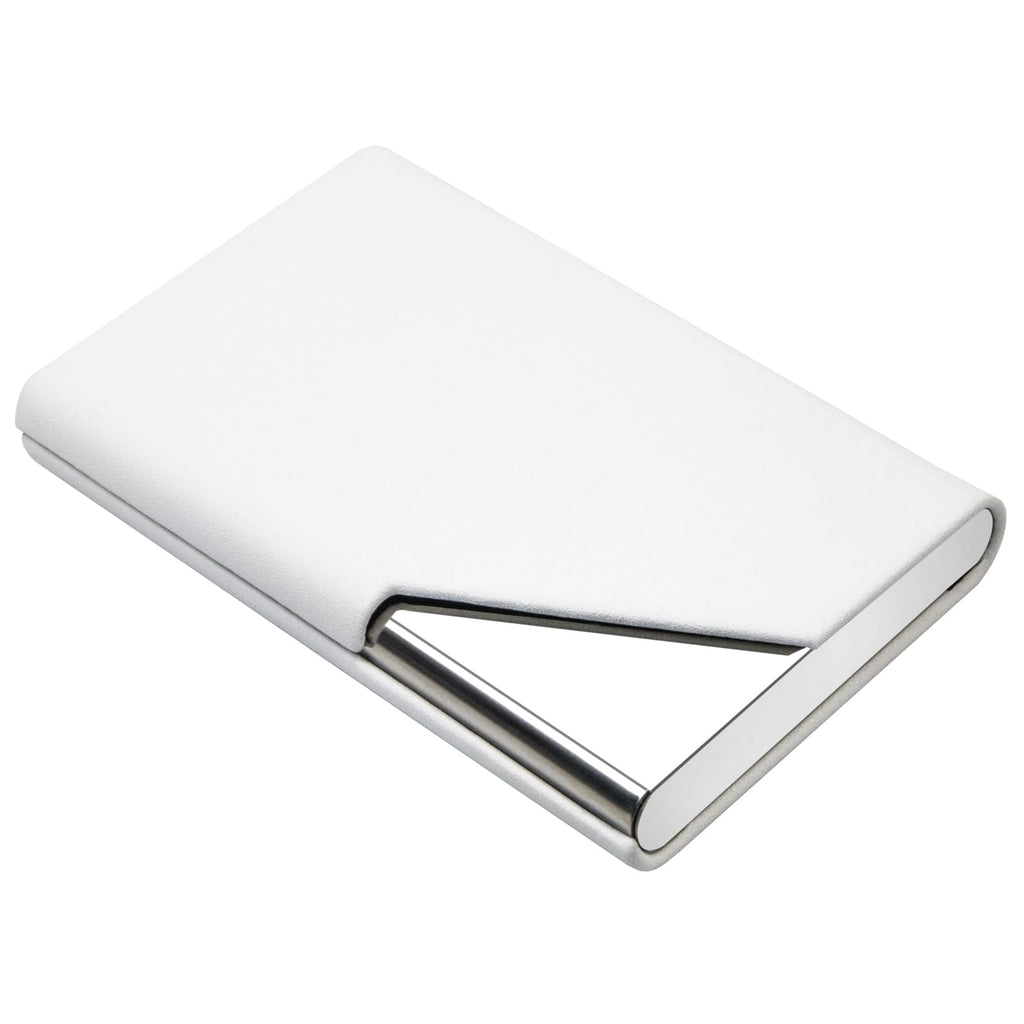 Padike Business Card Holder, Upgraded Leather Business Card Case Pocket Card Holders for Men or Women, Metal Slim Name Card Holder RFID Blocking Business Card Carrier with Magnetic Closure(Black)