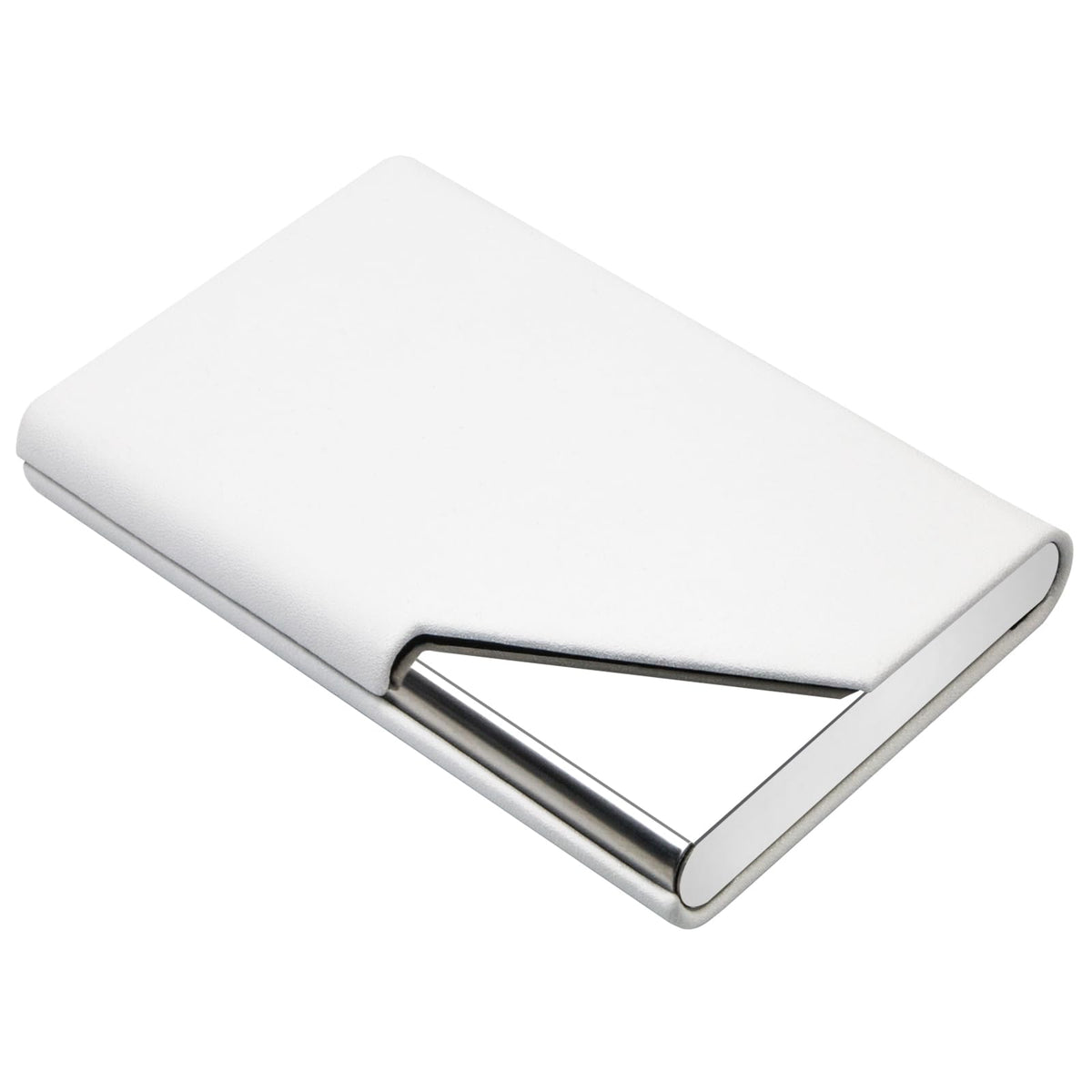 Padike Business Card Holder, Upgraded Leather Business Card Case Pocket Card Holders for Men or Women, Metal Slim Name Card Holder RFID Blocking Business Card Carrier with Magnetic Closure(Black)