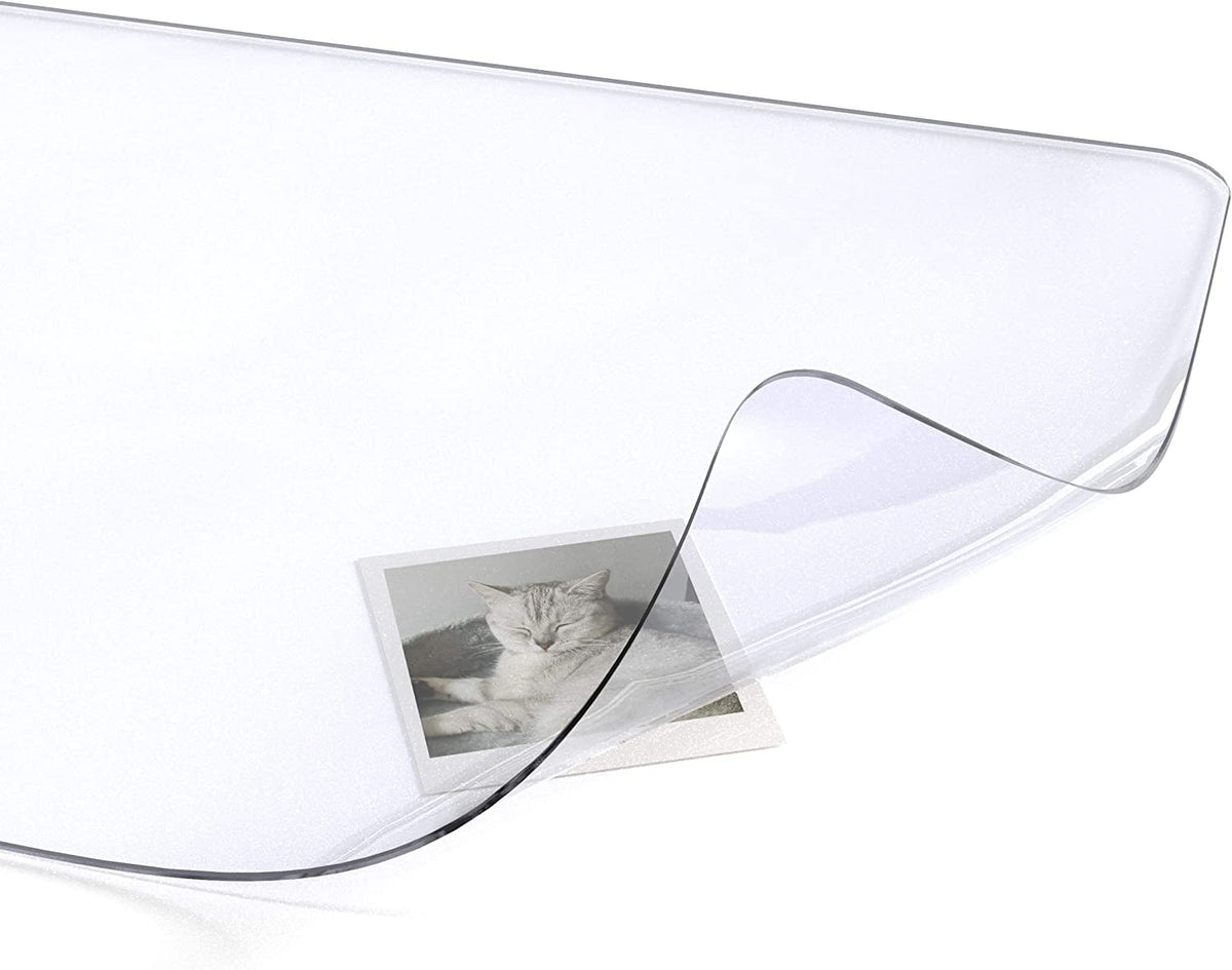 Oterri Clear Writing Desk Pad, 24’’x17” Heat Resistant Waterproof PVC Round Edge Durable Desk Protect Mat, Anti-Static Writing Mat Table Protector