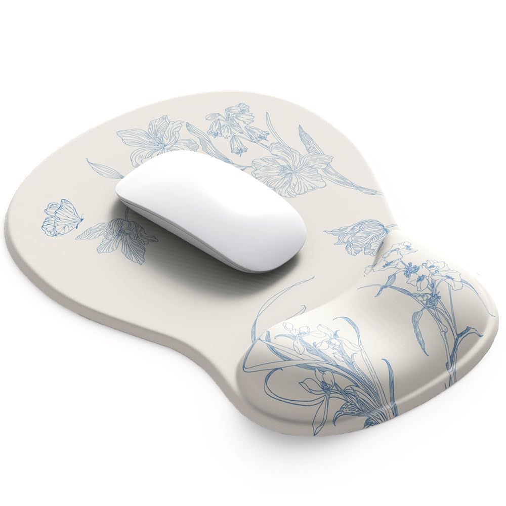 ErgoComfort Gel Wrist Rest Mouse Pad-Ergonomic Office Mousepad with Wrist Support-Non-Slip, Design Desk Accessories Mat for Home&Game Decor (06Mocha Sand)