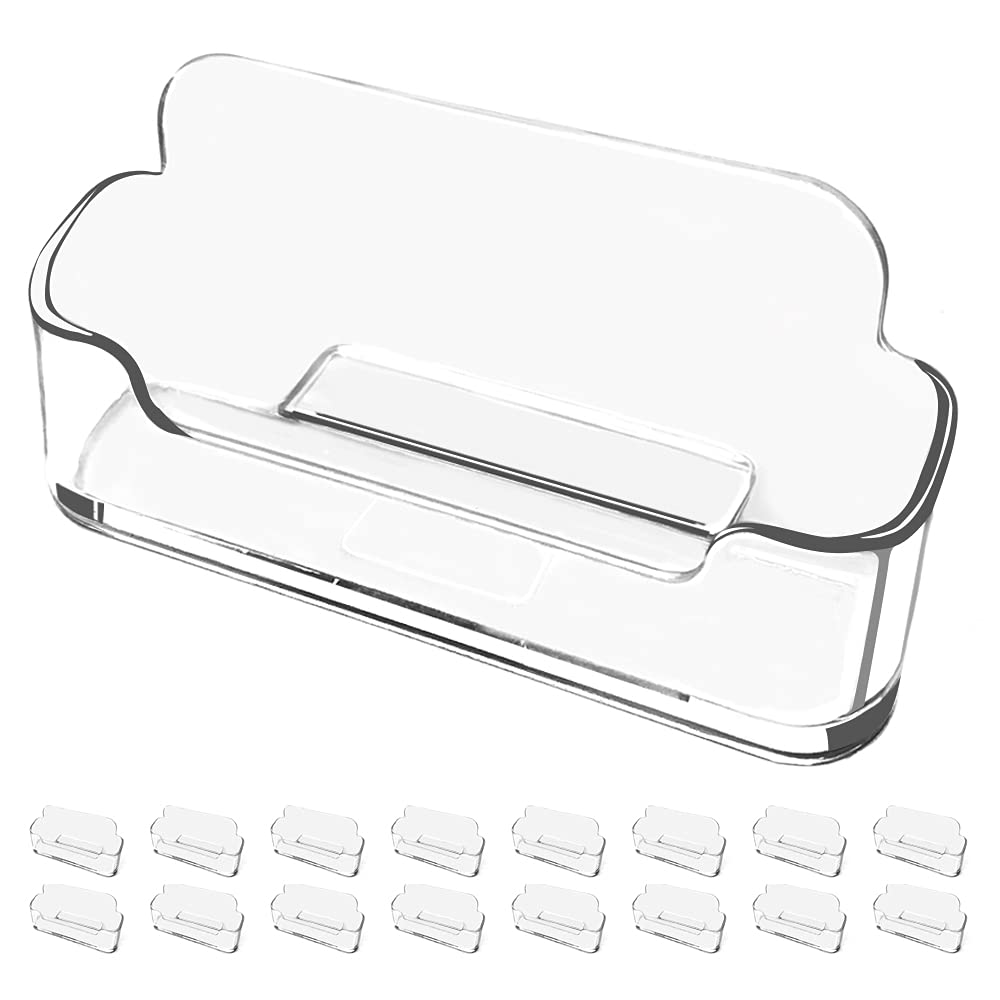 Vrupin Business Card Holder for Desk - 4 Pack Acrylic Business Card Holder , Fits 30-50 Business Cards Display Business Card Stand Desktop Business Card Holders for Exhibition