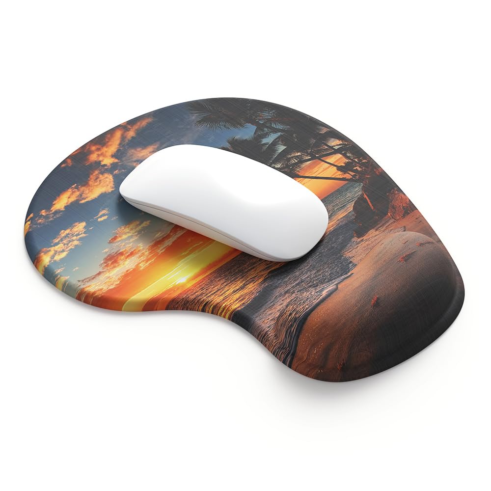 Office Mousepad with Gel Wrist Support - Ergonomic Gaming Desktop Mouse Pad Wrist Rest - Design Gamepad Mat Rubber Base for Laptop Computer -Silicone Non-Slip Special-Textured Surface (01Pink)