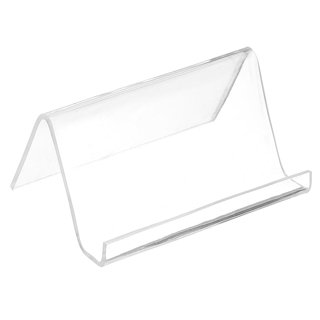 PATIKIL Business Card Holder for Desk, Acrylic Business Card Holders Shine Card Stand Organizer Cards Display for Office Exhibition, Pink
