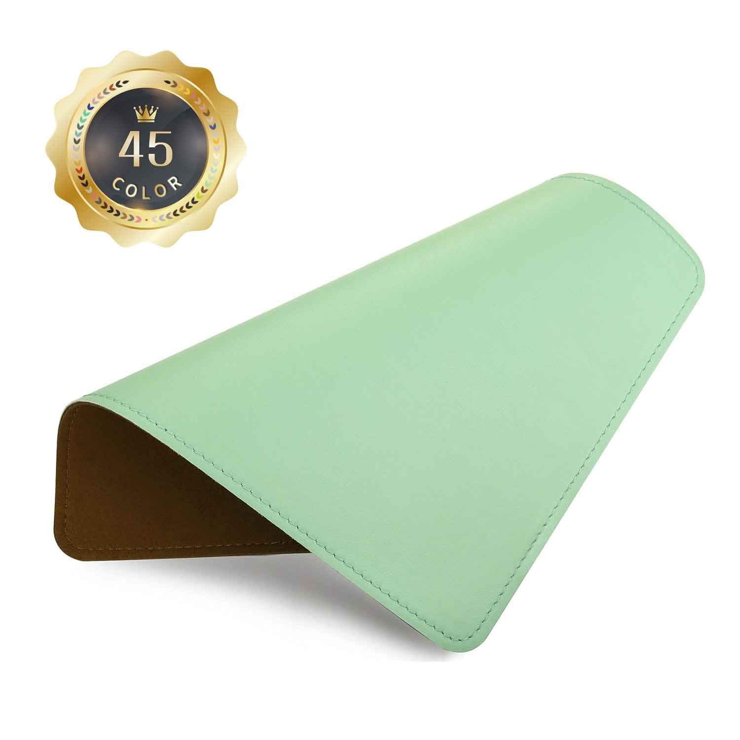 Mouse Pad, PU Mouse Pad，Leather Mouse Pad with Stitched Edge Micro-Fiber Base with Non-Slip Waterproof，Mouse Pad for Computers，Laptop, 8x11Inch (Caramel Brown)
