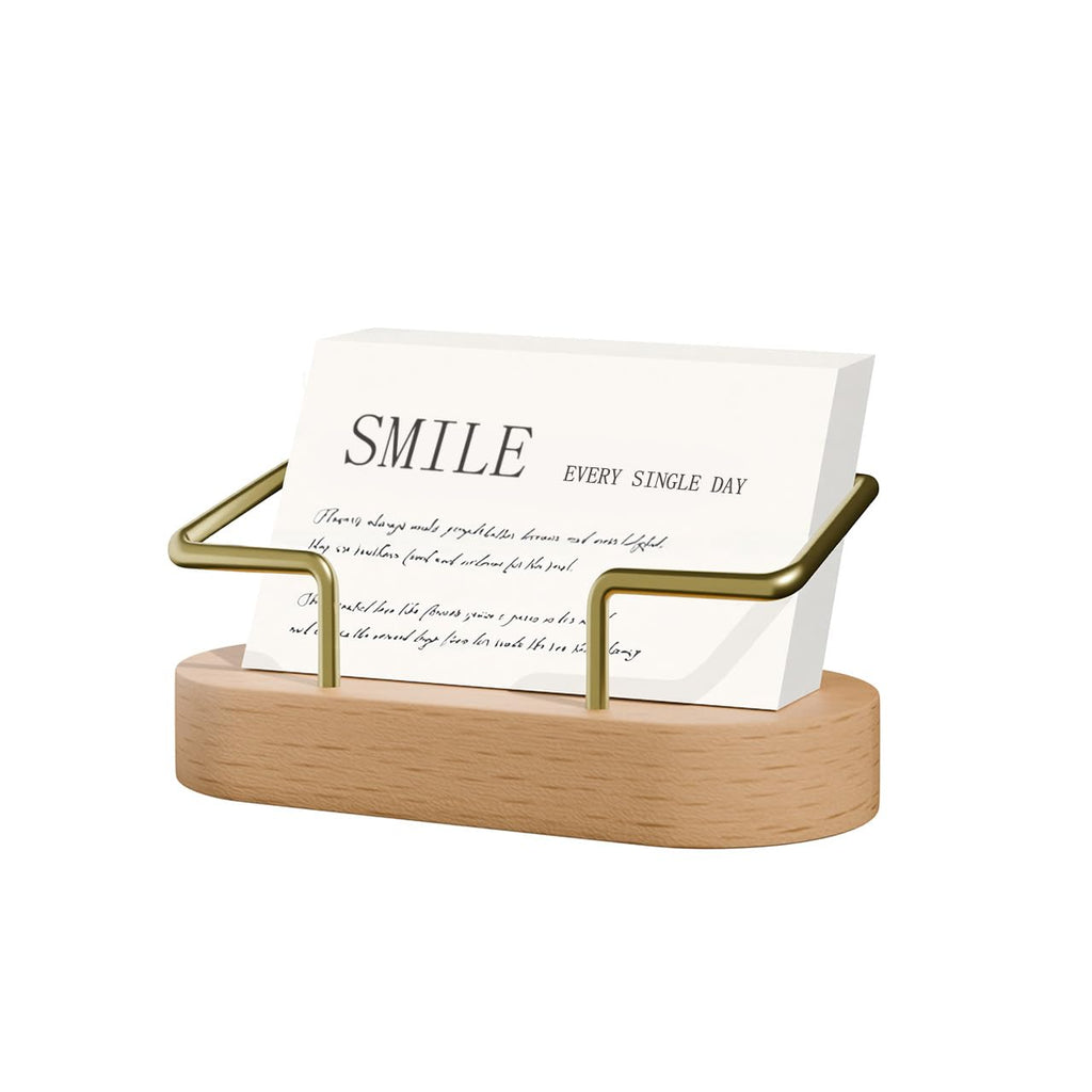 Wooden Business Card Holder for Desk, Office Display Stand and Decor