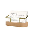 Wooden Business Card Holder for Desk, Office Display Stand and Decor