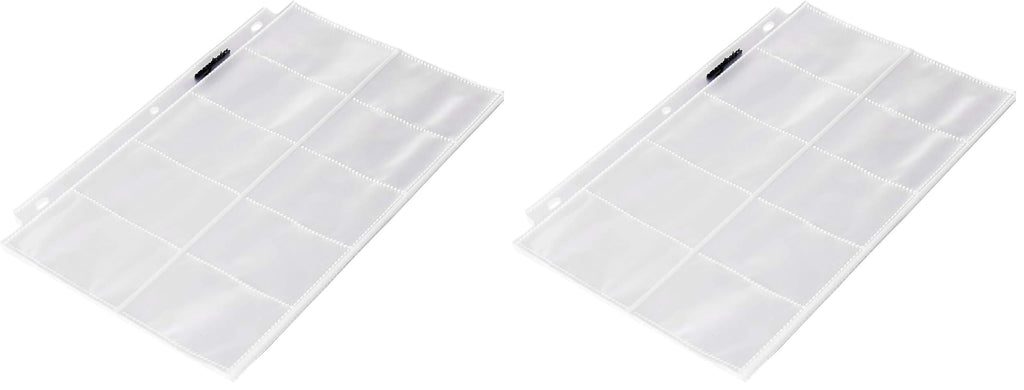 Amazon Basics Plastic Business Card Organizer Sleeves for 3-Ring Binder, Transparent Card Holder, 8.5 x 11 inches, 25-Pack