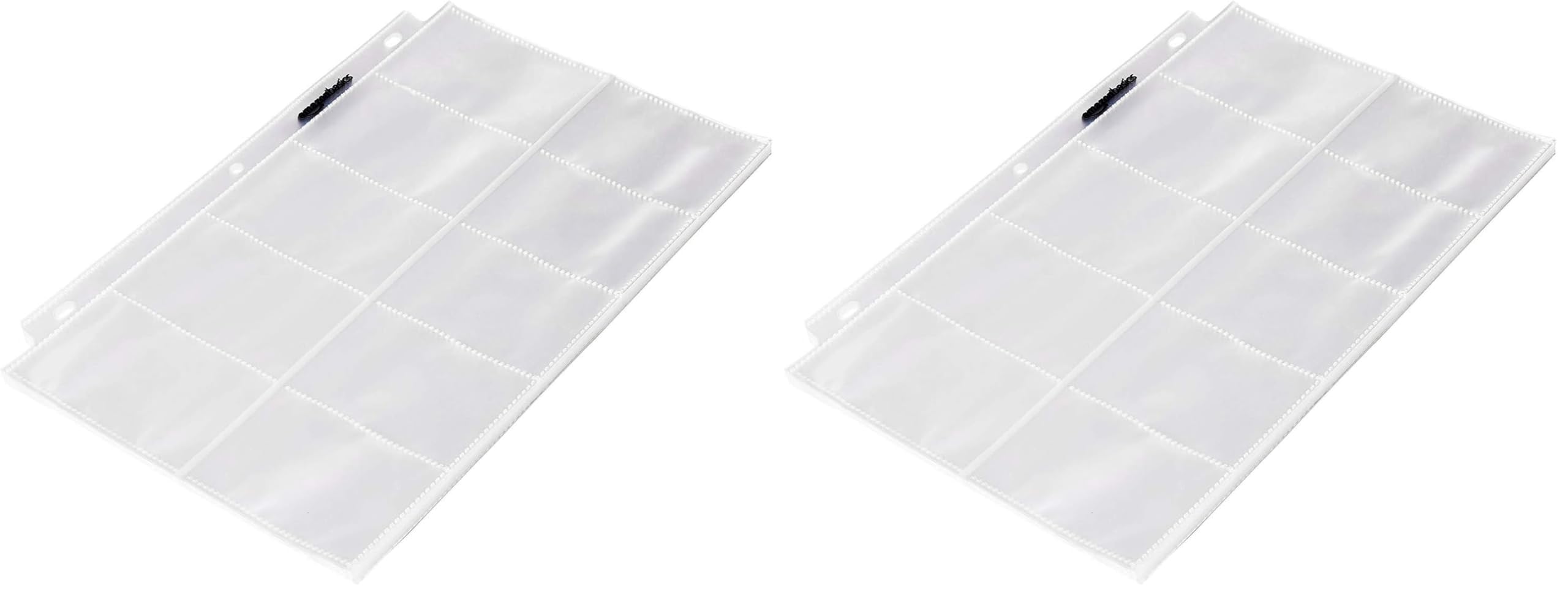 Amazon Basics Plastic Business Card Organizer Sleeves for 3-Ring Binder, Transparent Card Holder, 8.5 x 11 inches, 25-Pack