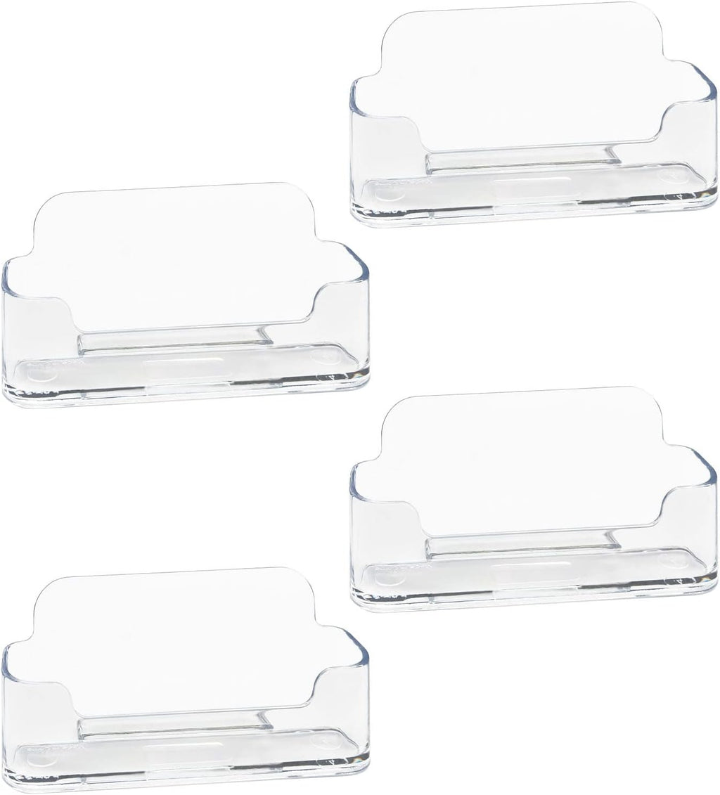 HSYMQ Acrylic Business Card Holder for Desk, Clear Plastic Business Cards Display Holders Stand, Fits 30-50 Business Cards