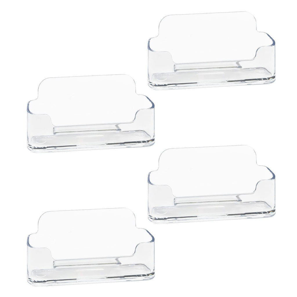 HSYMQ 8 Pack Acrylic Business Card Holder for Desk, Clear Plastic Business Cards Display Holders Stand, Fits 30-50 Business Cards